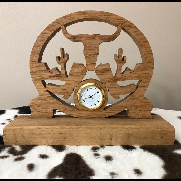 Handmade Other - Vintage Handmade Western Desk Clock Working Dial